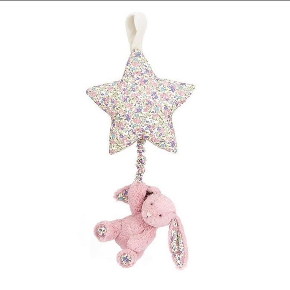 Jellycat Blossom Tulip Bunny Star Musical Pull New With Tags
